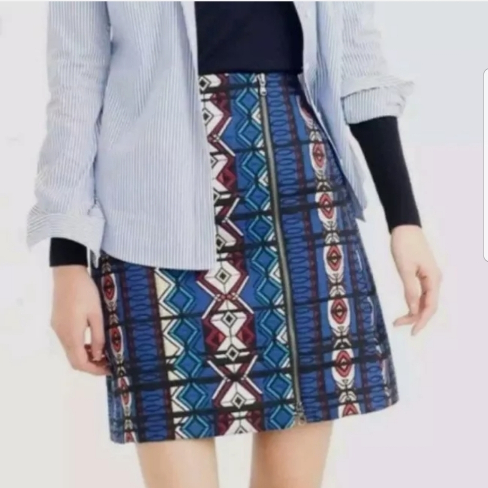 J.CREW JACQUARD WINDOWPANE SKIRT